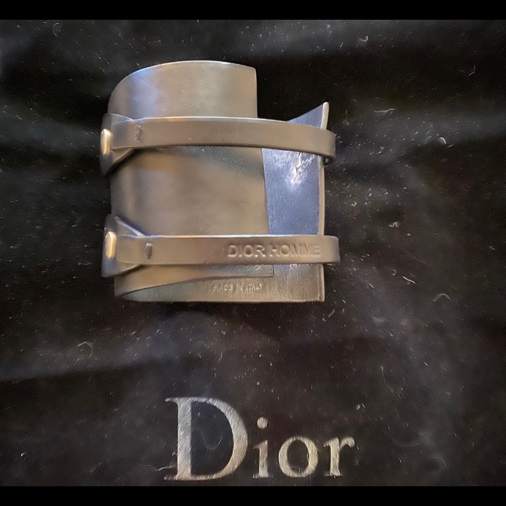 Dior Homme Black leather bracelet